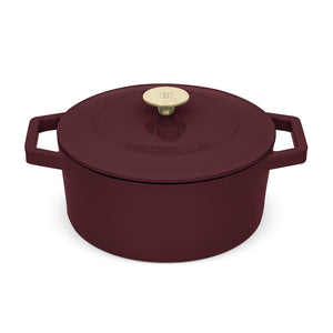 Cocotte en Fonte BerlingerHaus Mat Bordeaux ø 24 cm - compatible avec toutes les sources de chaleur - revêtement émaillé antiadhésif