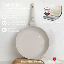 Poêle à Frire BerlingerHaus Mat Crème ø 20 cm - compatible avec toutes les sources de chaleur - revêtement antiadhésif standard