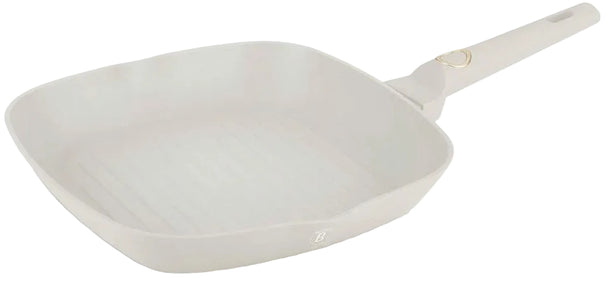 Poêle grill BerlingerHaus Mat Crème 28 x 28 cm - compatible avec toutes les sources de chaleur - revêtement antiadhésif standard
