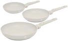 Ensemble de poêles BerlingerHaus Mat Crème 3 pièces - ø 20, 24 & 28 cm - compatible avec toutes les sources de chaleur - revêtement antiadhésif standard