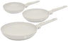 Ensemble de poêles BerlingerHaus Mat Crème 3 pièces - ø 20, 24 & 28 cm - compatible avec toutes les sources de chaleur - revêtement antiadhésif standard