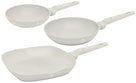Ensemble de poêles BerlingerHaus Mat Crème 3-Pièces - Poêle ø 20 & 24 cm, Poêle-gril 28 cm - Compatible avec toutes les sources de chaleur