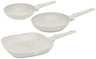 Ensemble de poêles BerlingerHaus Mat Crème 3-Pièces - Poêle ø 20 & 24 cm, Poêle-gril 28 cm - Compatible avec toutes les sources de chaleur