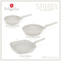 Ensemble de poêles BerlingerHaus Mat Crème 3-Pièces - Poêle ø 20 & 24 cm, Poêle-gril 28 cm - Compatible avec toutes les sources de chaleur