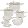 Batterie de cuisine BerlingerHaus Mat Crème 7 pièces - Casserole ø 20, 24, 28 cm & Poêle ø 20, 24 cm - compatible avec toutes les sources de chaleur