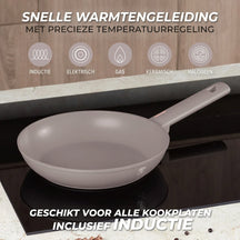 Batterie de cuisine BerlingerHaus taupe 11 pièces - Casserole ø 20, 24, 28 cm, Poêle ø 24, 28 cm & Casserole ø 16 cm - compatible avec toutes les sources de chaleur