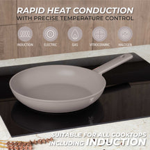 Poêle à Frire BerlingerHaus Taupe ø 28 cm - compatible avec toutes les sources de chaleur - revêtement antiadhésif standard