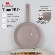 Poêle à Frire BerlingerHaus Taupe ø 28 cm - compatible avec toutes les sources de chaleur - revêtement antiadhésif standard