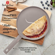 Poêle à crêpes BerlingerHaus Taupe ø 28 cm - compatible avec toutes les sources de chaleur - revêtement antiadhésif standard