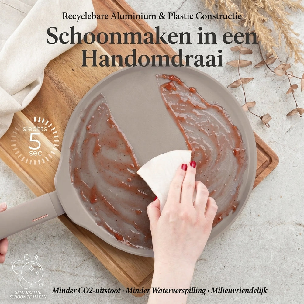 Poêle à crêpes BerlingerHaus Taupe ø 28 cm - compatible avec toutes les sources de chaleur - revêtement antiadhésif standard