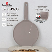 Poêle à crêpes BerlingerHaus Taupe ø 28 cm - compatible avec toutes les sources de chaleur - revêtement antiadhésif standard