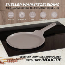 Poêle à crêpes BerlingerHaus Taupe ø 28 cm - compatible avec toutes les sources de chaleur - revêtement antiadhésif standard