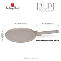 Poêle à crêpes BerlingerHaus Taupe ø 28 cm - compatible avec toutes les sources de chaleur - revêtement antiadhésif standard