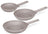 Ensemble de poêles BerlingerHaus Taupe 3 pièces - ø 20, 24 & 28 cm - compatible avec toutes les sources de chaleur - revêtement antiadhésif standard