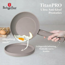 Batterie de cuisine BerlingerHaus Taupe 7 pièces - Casserole ø 20, 24, 28 cm & Poêle ø 20, 24 cm - compatible avec toutes les sources de chaleur