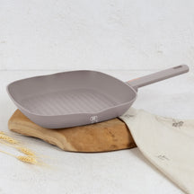 poêle grill BerlingerHaus taupe 28 x 28 cm - adaptée à toutes les sources de chaleur - revêtement antiadhésif standard