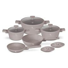 Batterie de cuisine BerlingerHaus Taupe 7 pièces - Casserole ø 20, 24, 28 cm & Poêle ø 20, 24 cm - compatible avec toutes les sources de chaleur