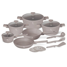 Batterie de cuisine BerlingerHaus taupe 11 pièces - Casserole ø 20, 24, 28 cm, Poêle ø 24, 28 cm & Casserole ø 16 cm - compatible avec toutes les sources de chaleur