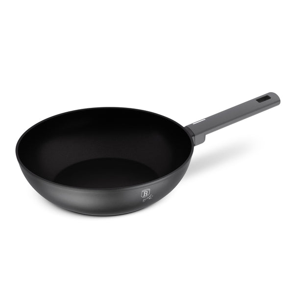 Wok BerlingerHaus Anthracite Mat - ø 28 cm - Tous Feux dont Induction
