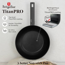 Wok BerlingerHaus Anthracite Mat - ø 28 cm - Tous Feux dont Induction