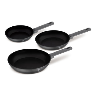 Batterie de cuisine Poêle BerlingerHaus Mat Anthracite 3-Pièces - ø 20, 24 & 28 cm - compatible avec toutes les sources de chaleur - revêtement antiadhésif standard
