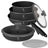 Batterie de cuisine BerlingerHaus Click-it mat anthracite 6 pièces - Casserole ø 16 & 20 cm, Poêle ø 20 & 24 cm - compatible avec toutes les sources de chaleur