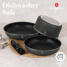 Batterie de cuisine BerlingerHaus Click-it mat anthracite 6 pièces - Casserole ø 16 & 20 cm, Poêle ø 20 & 24 cm - compatible avec toutes les sources de chaleur