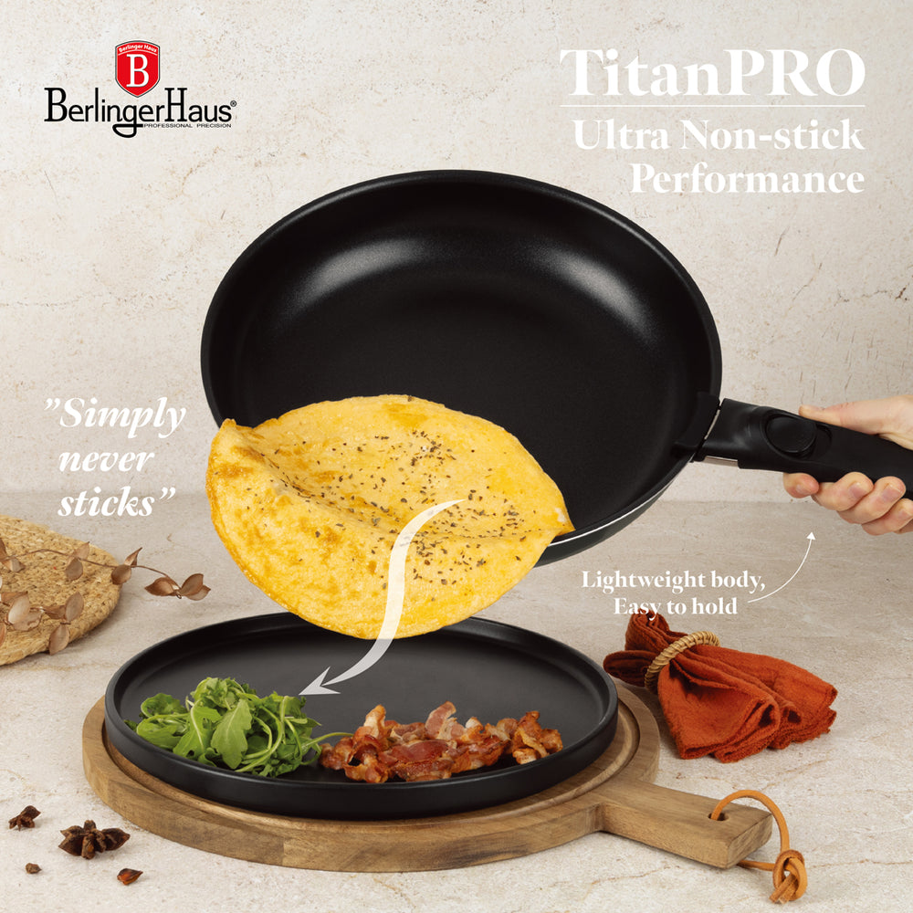 Batterie de cuisine BerlingerHaus Click-it mat anthracite 6 pièces - Casserole ø 16 & 20 cm, Poêle ø 20 & 24 cm - compatible avec toutes les sources de chaleur