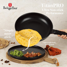 Batterie de cuisine BerlingerHaus Click-it mat anthracite 6 pièces - Casserole ø 16 & 20 cm, Poêle ø 20 & 24 cm - compatible avec toutes les sources de chaleur
