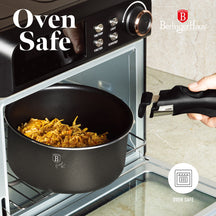 Batterie de cuisine BerlingerHaus Click-it mat anthracite 6 pièces - Casserole ø 16 & 20 cm, Poêle ø 20 & 24 cm - compatible avec toutes les sources de chaleur