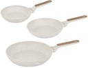Ensemble de poêles BerlingerHaus Nordic Mat Crème 3 pièces - ø 20, 24 & 28 cm - compatible avec toutes les sources de chaleur - revêtement antiadhésif standard