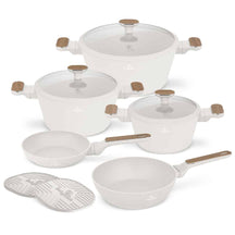 Batterie de cuisine BerlingerHaus Nordic Mat Crème 7 pièces - Casserole ø 20, 24, 28 cm & Poêle ø 20, 24 cm - compatible avec toutes les sources de chaleur