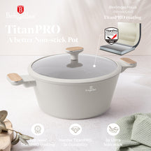 Batterie de cuisine BerlingerHaus Nordic Mat Crème 11 pièces - Casserole ø 20, 24, 28 cm, Poêle ø 24, 28 cm & Casserole ø 16 cm - compatible avec toutes les plaques de cuisson