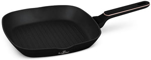 Poêle grill BerlingerHaus Noir Or Rose 28 x 28 cm - compatible avec toutes les sources de chaleur - revêtement antiadhésif standard