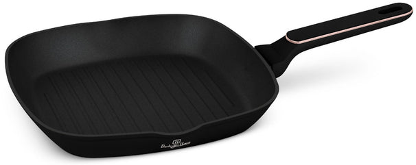 Poêle grill BerlingerHaus Noir Or Rose 28 x 28 cm - compatible avec toutes les sources de chaleur - revêtement antiadhésif standard