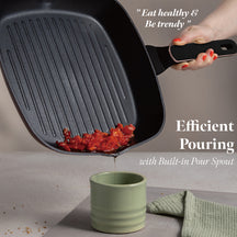 Poêle grill BerlingerHaus Noir Or Rose 28 x 28 cm - compatible avec toutes les sources de chaleur - revêtement antiadhésif standard