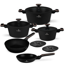 Batterie de cuisine BerlingerHaus Noir Or Rose 7 pièces - Casserole ø 20, 24, 28 cm & Poêle ø 20, 24 cm - compatible avec toutes les sources de chaleur