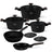 Batterie de cuisine BerlingerHaus Noir Or Rose 7 pièces - Casserole ø 20, 24, 28 cm & Poêle ø 20, 24 cm - compatible avec toutes les sources de chaleur