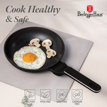Batterie de cuisine BerlingerHaus Noir Or Rose 7 pièces - Casserole ø 20, 24, 28 cm & Poêle ø 20, 24 cm - compatible avec toutes les sources de chaleur