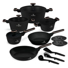 Batterie de cuisine BerlingerHaus Noir Or Rose 11 pièces - Casserole ø 20, 24, 28 cm, Poêle ø 24, 28 cm & Casserole ø 16 cm - compatible avec toutes les sources de chaleur