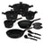 Batterie de cuisine BerlingerHaus Noir Or Rose 11 pièces - Casserole ø 20, 24, 28 cm, Poêle ø 24, 28 cm & Casserole ø 16 cm - compatible avec toutes les sources de chaleur