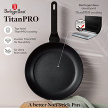Batterie de cuisine BerlingerHaus Noir Or Rose 11 pièces - Casserole ø 20, 24, 28 cm, Poêle ø 24, 28 cm & Casserole ø 16 cm - compatible avec toutes les sources de chaleur