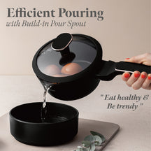 Batterie de cuisine BerlingerHaus Noir Or Rose 11 pièces - Casserole ø 20, 24, 28 cm, Poêle ø 24, 28 cm & Casserole ø 16 cm - compatible avec toutes les sources de chaleur