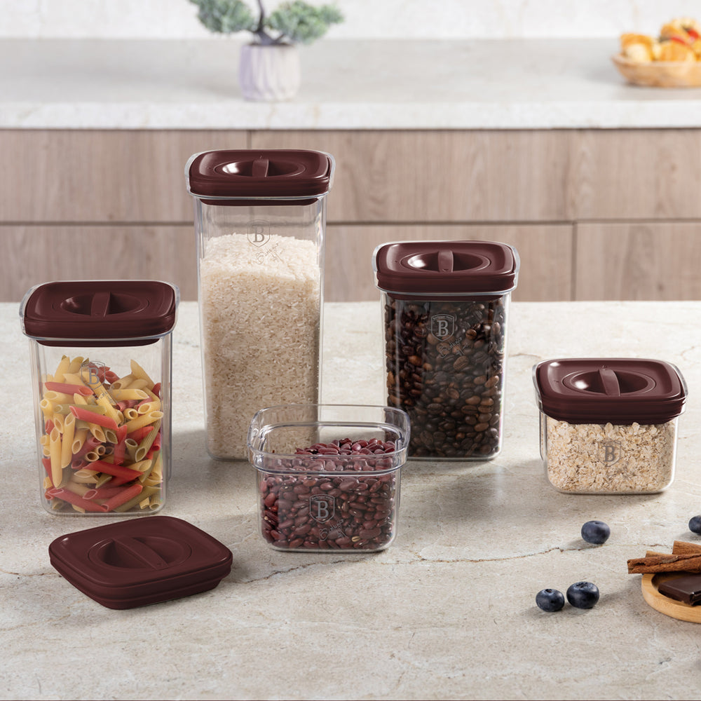 Set de Pot de conservation BerlingerHaus mat bordeaux 5 pièces