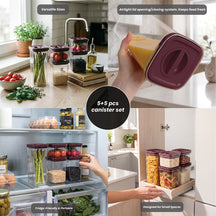 Set de Pot de conservation BerlingerHaus mat bordeaux 5 pièces