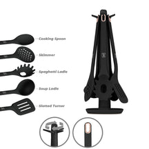 Set d'ustensiles de cuisine avec support BerlingerHaus Noir Or Rose - silicone - 6 pièces