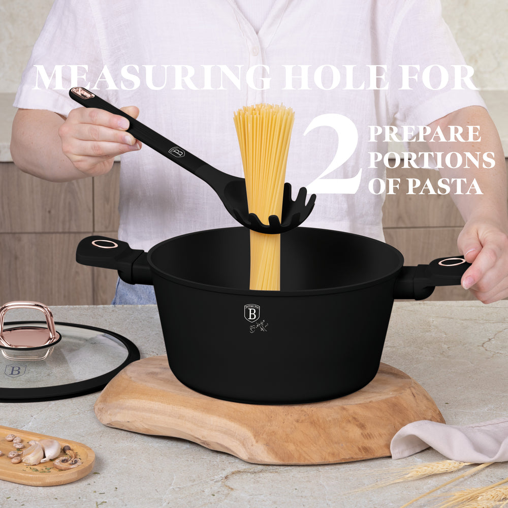 Set d'ustensiles de cuisine avec support BerlingerHaus Noir Or Rose - silicone - 6 pièces
