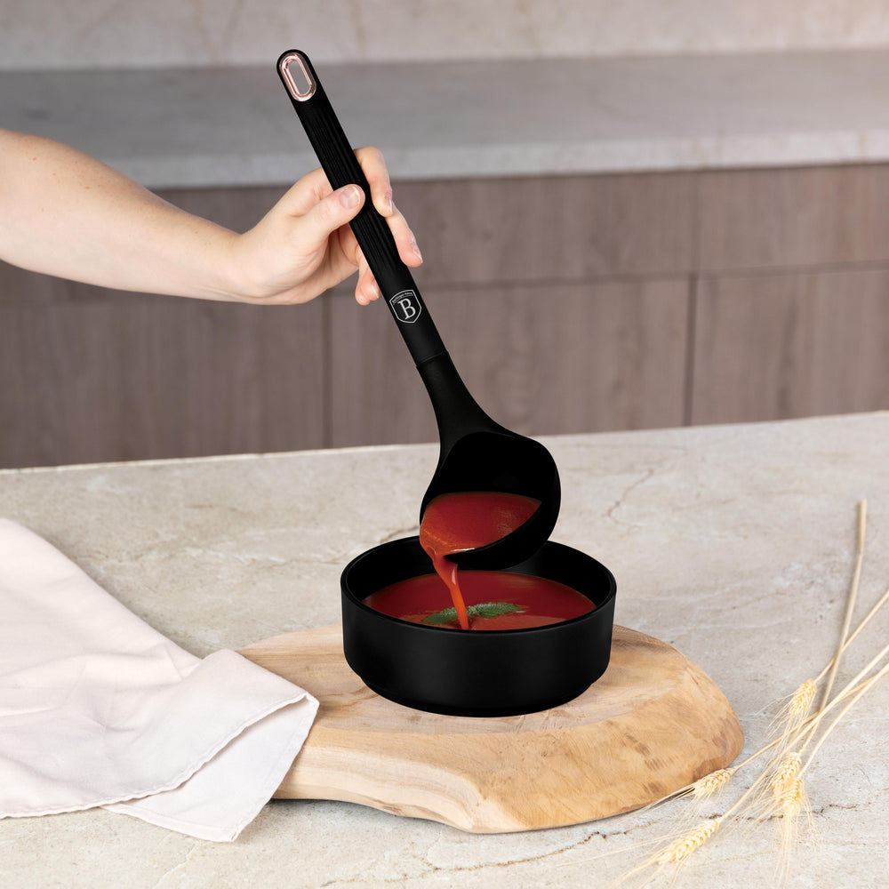 Set d'ustensiles de cuisine avec support BerlingerHaus Noir Or Rose - silicone - 6 pièces