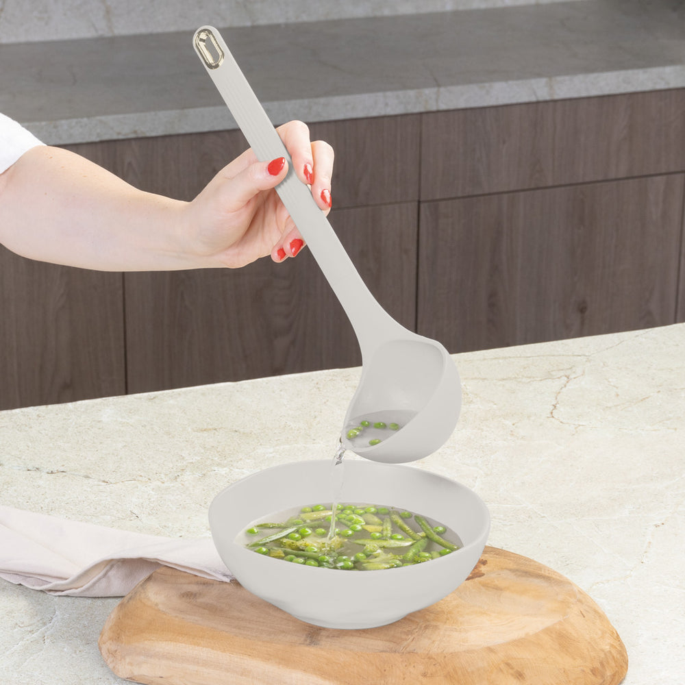 Set d'ustensiles de cuisine avec support BerlingerHaus mat crème - silicone - 6 pièces