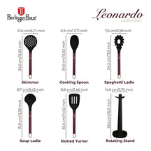 Ensemble d'ustensiles de cuisine avec support BerlingerHaus mat bordeaux - silicone - 6 pièces